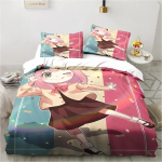 SPY&times;FAMILY Anime Tekikott Voodipesukomplekt Tr&uuml;kitud Voodikomplekt Padjap&uuml;&uuml;rikuga Vooditekk Pehme Kuninganna Kuninga Suuruses Voodipesu Kodu 70x133cm 2pcs