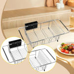 Dish Drying Rack over The Sink Drainer Expandable Modern with Utensil Holder Compact Dryer