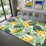 Rohelised troopilise vihmametsa lehed piirkonnamatt Taimede flanellvaip Palmilehe matt elutuppa diivani laua juurde Suured piirkonnamatid 100x150cm