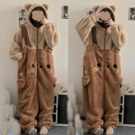 Flanell Anime T&auml;iskasvanud Loom Pijama Pidžaama Komplekt Naistele Meestele Cosplay Halloween Multikas Pidžaama T&auml;iskasvanud Talvine Karu &Ouml;&ouml;riided S
