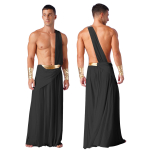 Mehed Vana-Kreeka jumala kost&uuml;&uuml;mid Rooma gladiaator Halloweeni cosplay Keskaegne r&uuml;&uuml;tli s&otilde;dalase rollim&auml;ngu r&otilde;ivad karnevalipeoks 3XL must
