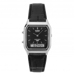 Casio Vintage Analoog-Digitaalne Nahkrihm Must T&auml;hikuga Kvarts AQ-230EL-1A Unisex K&auml;ekell must