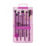 Brosse &agrave; maquillage - R&eacute;el Techniques - Eye Essentials - 8 pi&egrave;ces - Couleur rose - Maquillage parfait des yeux