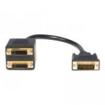 C&acirc;ble R&eacute;partiteur en Y DVI-D - STARTECH - 30 cm - 1x DVI-D M&acirc;le - 2x DVI-D Femelle - Plaqu&eacute; Or must