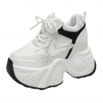 Mood 9,5 cm k&otilde;rge platvormiga naiste s&auml;delevad tossud Uued s&uuml;gisesed paksu tallaga vabaaja isa robustsed kingad Naiste spordi- ja k&otilde;ndimiskingad Zapatos Mujer 39 must