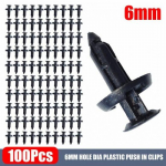 6mm Plastic Hole Dia Pushs in Clips Rivet Retainer Fastener Pin Auto Body 100Pcs