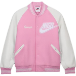 Nike X Nigo Koost&ouml;&ouml; Crew Fliis Mugav Pehme Nahas&otilde;bralik &Uuml;he Rinnaga Baseballi Jakk Unisex Jakid FV5671-621 XS