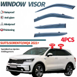 Suitable for Kia Sorento window rain proof eyebrows KIA Sorento +window visors Brown translucent