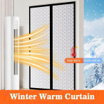 Magnetiline Talvine Paks Uksekardin - Lihtne Paigaldada - Ei Puurimist - Hoiab K&uuml;lma V&auml;ljas & Sooja Sees - Tuulekindel Vahekardin W100cm*H120cm(Zipper)