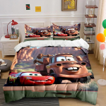 Kohandatav nimega voodipesukomplekt Blester McQueen Tekikate Multikate Auto Tr&uuml;kiga Padjap&uuml;&uuml;r Voodipesukomplekt Laste Kingitus 100x135cm-2pcs