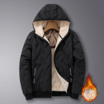 Meeste kapuutsiga Parka vabaaja mantlid meestele s&uuml;gistalvine soe tuulekindel polsterdatud jope v&auml;lisuusatamine fliisvooder Parkas meestele XL must