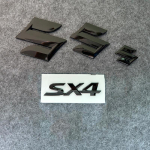 4pcs 5pcs Suzuki SX4 plastic front rear car 3D steering wheel sticker modified letter decoration Black-4pcs