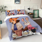 Zootopia Judy Nick Tekikate Komplekt Tekk Voodipesu 3D Laste Voodipesu Komplekt 3-osaline 1 Tekikate Kuninglik Suurus EU Single(135*200cm)3pcs