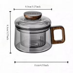 Puidust k&auml;epidemega klaasist teetass kaanega, filtri tassiga, tee-vee eraldaja, kuumakindel Kung Fu teekomplekt, kontori teetass 200ML