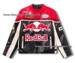 Marlboro Roosa Mootorrattas&otilde;idu &Uuml;likond & Paari PU Nahast Jakk, 2026 Red Bull PU Jacket red