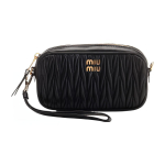 Miu Miu Logo Detailidega T&otilde;mblukuga K&auml;ekott Must Naiste K&auml;ekotid 5NE846-2FPP-F0002 Basic Set (Bag+Dust Bag)