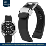 Kaarjas suu Rihm SEIKO PROSPEXile cola-r&otilde;ngaga SRPA21J1 SRPE99K1 SRP777J SRPC91J1/25J1 Kumer kummist k&auml;ev&otilde;ru Meeste k&auml;ev&otilde;ru 22mm 22mm black