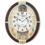 Seiko kell Analoog seinakell mehaanilise tumepruuni marmori efektiga 465 x 384 x 101mm RE581B, Raadiojuhtimisega mehhanism, Muster,