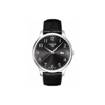 TISSOT Junya kollektsioon Kvartsmehhanismiga Meeste k&auml;ekell 42mm Must sihver Roostevabast terasest korpus Nahkrihm T063.610.16.052.00 Black Dial