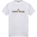 Stone Island S&uuml;gis/Talv24 Logo &Uuml;mmarguse kaelusega L&uuml;hikeste varrukatega T-s&auml;rk Meeste Topid Valge 81152NS80-V0001 S