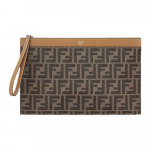 Fendi Ff Jacquard Mustriga Nahast Sidurikott Keskmine Meeste Sidur Pruun 7N0134-AFBV-F1HRM Basic Set (Bag+Dust Bag)