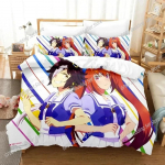 Anime Uma musume Prety Derby Voodipesukomplekt Magamistuba Pehme Kaasaegne Voodikatted Mugav Lapsed Lapsed Pehme Tekikott Mugav Tekikoti Kate Padjap&uuml;&uuml;r 100*200cm Single
