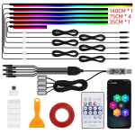 Auto atmosf&auml;&auml;rilambid 10 &uuml;hes Jalaruum Universaalsed RGB atmosf&auml;&auml;rilambid USB-rakendus Puldiga Sigaretis&uuml;&uuml;taja Tesla Model 3 Y S X jaoks black