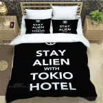 Tokio Hotel bplus tr&uuml;kitud pehme pehme kangaga tekikott komplekt HD soe tekikate lastele laste voodipesu komplektid voodipesu magamistoa dekoratsioon 137*191cm Double