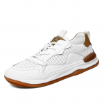 Hingavad vabaaja nahast kingad meestele Hingavad Tenis Masculino kingad Mugavad kooli jooksujalatsid Kerged meeste tossud 38 valge