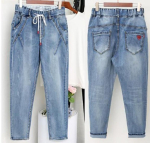 K&otilde;rge v&ouml;&ouml;kohaga Boyfriend Jeans Naistele Vabaaja Mood Denim Pliiatsip&uuml;ksid XXXL sinine