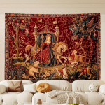 Vaip Mitu suurust Tr&uuml;kitud Keskaegne aadlielu stseen Vintage kunst Pol&uuml;ester Tuba Terrass Stuudio Kodupeo Siseruum 150x200cm(60x80in) brown