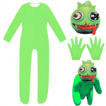 Roblox Rainbow Friends Cosplay Kost&uuml;&uuml;m Jumpsuit Mask &Uuml;likond Lastele Peo Kost&uuml;&uuml;m 140 roheline