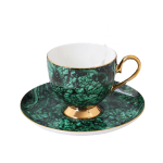 Luuportselanist teekann Joogin&otilde;ud Roheline Kuldne Inlay Kohvitass Euroopa Keraamiline suhkrutoos Piimakann Kohvi Tee Vee Kruus Coffeeware black
