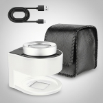 60X m&uuml;ndimagnifier, Laetav 6 LED-iga metallist magnifiier-prillid, USB-ga kahekordse toitega kaasaskantav luup ehete, m&uuml;ntide, postmarkide, tekstiilide kontrolliks