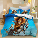 Madagaskari tekikott voodipesu tekikoti komplektid Kuninglik suurus 3D Laste voodipesu komplekt 135x200cm