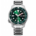 CITIZEN 200 meetrit veekindel Automaatne titaanist rihm 42mm meeste k&auml;ekell roheline sihverplaat NY0100-50X kuld