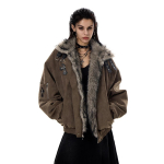High Street Vintage Jakk Naistele Lahtine Soe Paksenenud Mantel Streetwear Personaliseeritud Hip Hop Mood Pehmed Parkad S must