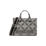 MICHAEL KORS Gigi Teemant Jacquard T&otilde;mblukuga K&auml;ekott Ostukott K&auml;ekott V&auml;ike Naiste Hall ja Must must