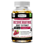 Resveratrol 1200 mg Toidulisand, 120 Taimse Ekstrakti Pehmekapslit Pudelis 120 Capsules black
