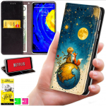 Rahakotit&uuml;&uuml;pi &uuml;mbris Motorola Edge 50 Neo jaoks - Bluemooni kate tr&uuml;kiga + 9H klaas