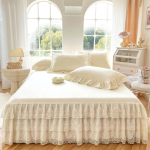 Pitsiline voodiseelik ja madratsikaitse - Tolmukindel voodipesu kingitus, &uuml;hes t&uuml;kis kate 150*200cm Bed Skirt