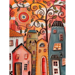 GATYZTORY &Otilde;limaal V&auml;rviline Maja DIY V&auml;rvi numbrite j&auml;rgi T&auml;iskasvanutele L&otilde;uendil Akr&uuml;&uuml;lv&auml;rvi Komplekt Seinakunst Kodu Kaunistus Kingitus 40x50cm diy frame