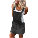 Naiste Ameerika Lipu Denim T&ouml;&ouml;riided Patriootilise T&auml;htede ja Triipude Prindiga Varrukateta Vabaaja Suvekleit L black