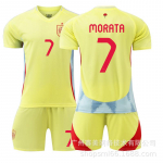 2024 Euroopa meistriv&otilde;istlused Hispaania s&auml;rk v&otilde;&otilde;rsil 7 Morata Nr. 17 Williams 19 Yamal jalgpallis&auml;rgi komplekt 16#