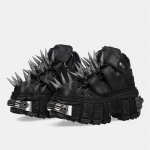 Uued needitud tossud paelkinnitusega gooti punk paksude tallad kuumad t&uuml;drukud nahast &uuml;hev&auml;rvilised elegantsed lihtsad kingad uusimad 36 must