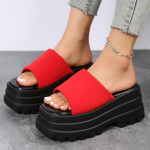 Suvised Jalatsid Naiste Paksude Taldadega Platvormsandaalid Slip-on Vabaaja Sussid Suurus 36-43 Sandalias De Mujer Naiste Rannakingad 36 punane