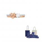 Swarovski Lifelong S&uuml;damikuga Sulamist S&otilde;rmused Naistele Valge 58-Original Brand Box And Bag roosa kuldne v&auml;rv