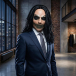 Realistlik lateksist &otilde;udusmask pika musta parukaga Halloweeni Cosplay peoks Hirmutav kost&uuml;&uuml;mi rekvisiit t&auml;iskasvanutele must