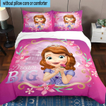 3 tk Printsess Sofia 3 tk Voodipesu, Sisaldab 3 tk Tekikotti Ja 2 tk Padjap&uuml;&uuml;ri T&auml;iuslik J&otilde;uludeks, Ideaalne Magamistuppa, &Uuml;hiselamusse 230cm*220cm