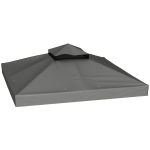 3 x 3 m Varjualuse Asenduskatus, Varjualuse Asenduskate Veekanalisatsiooniaukudega, UPF30+, P&auml;ikesekaitse, Tumehall 300 x 300 x 1 cm tumehall v&auml;rv
